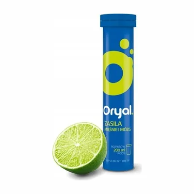 Oryal Elektrolity Zasila Mięśnie I Mózg Limonka 20 Tabletek Musujących