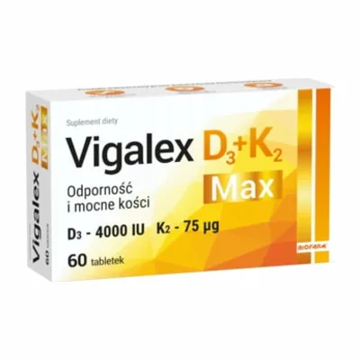 Vigalex D3 + K2 Max Wsparcie Odporności 60 Tabletek