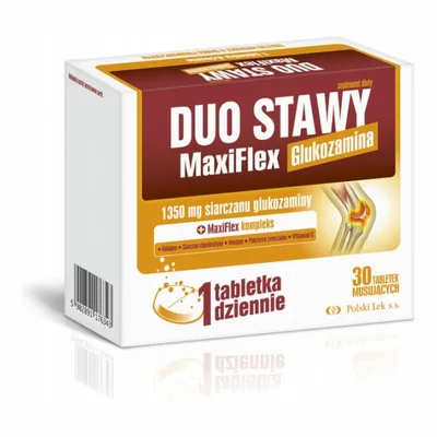 Duo Stawy MaxiFlex Glukozamina 30 Tabletek Musujących