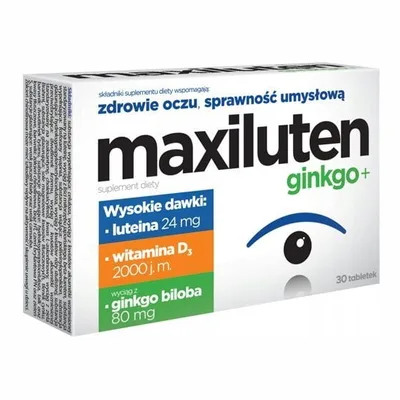Maxiluten Ginkgo Wsparcie Zdrowego Wzroku 30 Tabletek