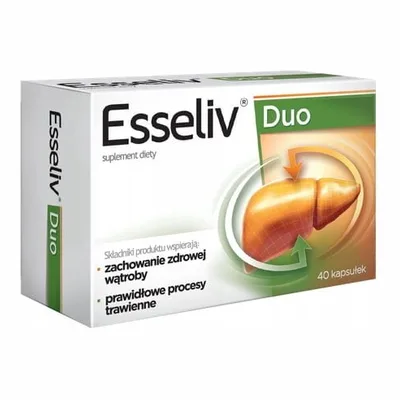 Esseliv DUO Zdrowa Wątroba Fosfolipidy Ostryż Ornityna 40 Kapsułek