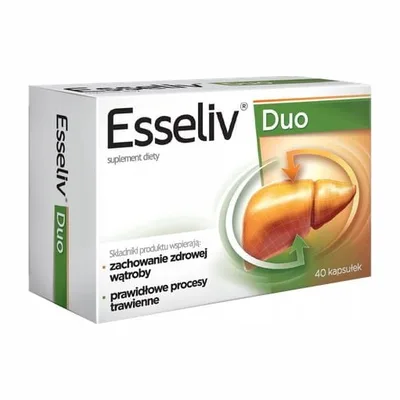 Esseliv DUO Zdrowa Wątroba Fosfolipidy Ostryż Ornityna 40 Kapsułek