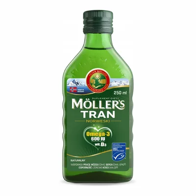 Moller's Tran Norweski Naturalny Omega-3 +D3 250ml