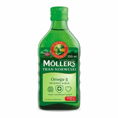 Moller's Tran Norweski Jabłkowy Omega-3 + D3 250ml