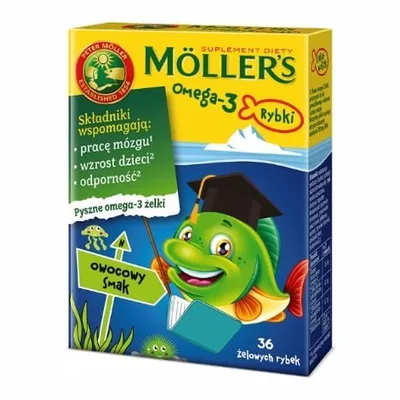 Moller's Omega-3 Rybki Owocowy Smak Żelki 36 sztuk