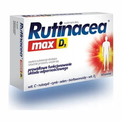 Rutinacea Max D3 Odporność Dla Dorosłych Rutozyd Wit C i D3 60 Tabletek