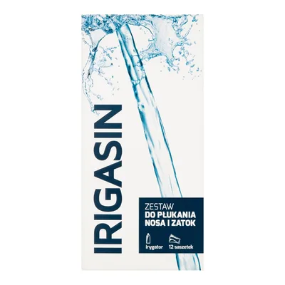 Irigasin Zestaw Do Płukania Nosa I Zatok. Saszetki 12 Sztuk + Irygator