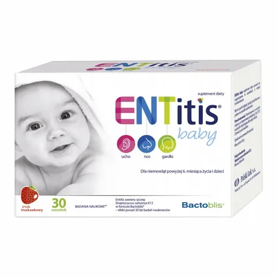 ENTitis Baby Ucho Nos Gardło 30 saszetek truskawka