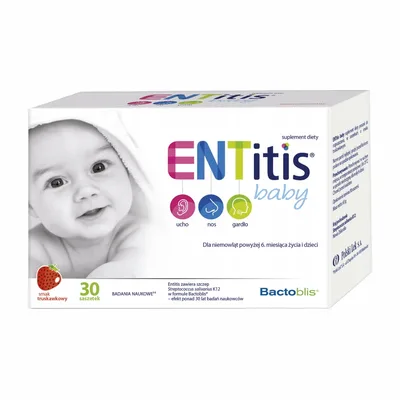ENTitis Baby Ucho Nos Gardło 30 saszetek truskawka