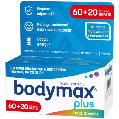 Bodymax Plus Żeń-szeń Lecytyna Witaminy Stres 80 Tabletek