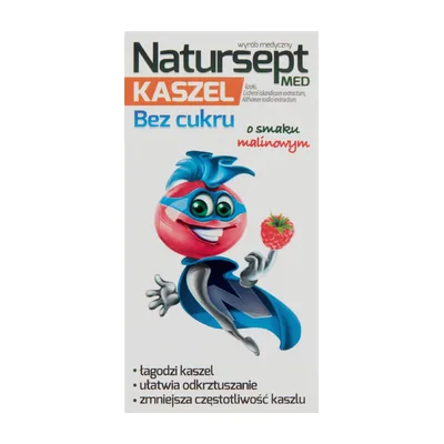 Natusept Med Kaszel Lizaki Bez Cukru O Smaku Malinowym 6 Sztuk