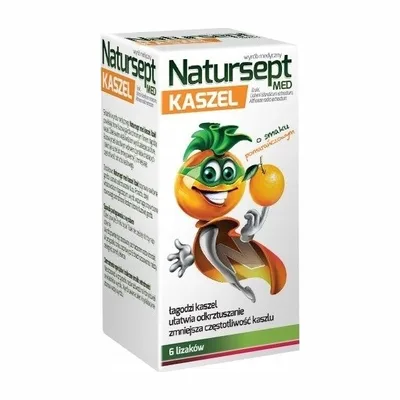 Natursept Med Kaszel Lizaki Dla Dzieci Smak Pomarańczowy 6 Sztuk