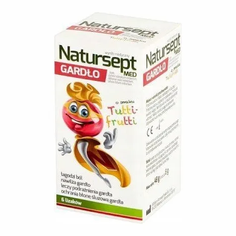 Natursept Med Gardło Lizaki O Smaku Tutti-Frutti 6 Sztuk