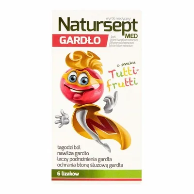 Natursept Med Gardło Lizaki O Smaku Tutti-Frutti 6 Sztuk