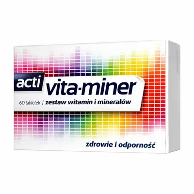 Aflofarm Acti Vita-Miner Zestaw Witamin Minerałów 60 Tabletek