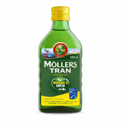 Moller's Tran Norweski Cytrynowy Omega-3 +D3 250ml