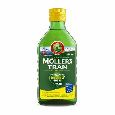 Moller's Tran Norweski Cytrynowy Omega-3 +D3 250ml
