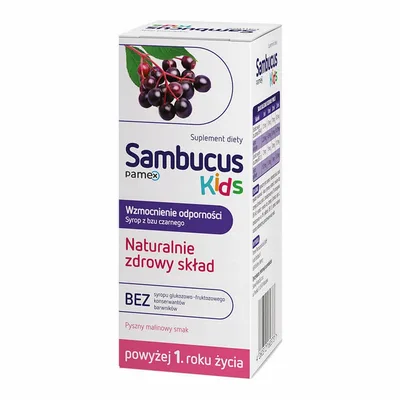 Sambucus Kids Smak Malinowy Naturalnie Zdrowy Skład 120ml