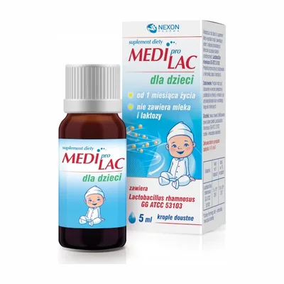 Mediprolac Lactobacillus Rhamnosus GG Krople Probiotyczne Dla Dzieci 5 ml