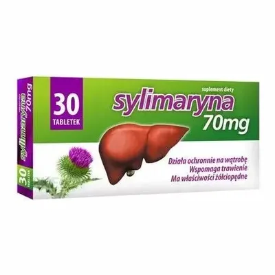 Sylimaryna 70 mg Ostropest Ochrona Wątroby Wspomaga Trawienie 30 tabletek
