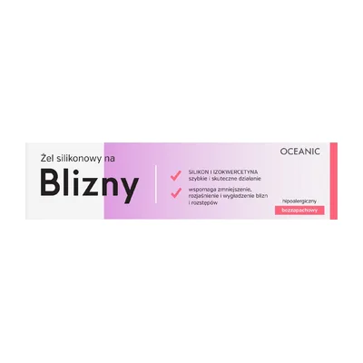 Oceanic Żel Silikonowy Na Blizny Z Izokwercetyną, Alantoiną Bez Zapachu 30g