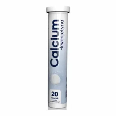 Calcium + Kwercetyna Wapno Smak Pomarańczowy 20 Tabletek Musujących
