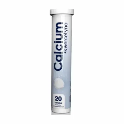 Calcium + Kwercetyna Wapno Smak Pomarańczowy 20 Tabletek Musujących