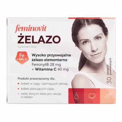 Feminiovit Żelazo Dla Kobiet W Ciąży Oraz Karmiących Piersią 30 Kapsułek