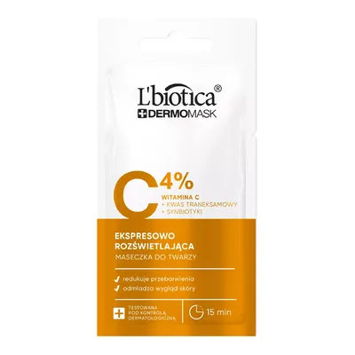 L'biotica Dermomask Ekspresowo Rozświetlająca Maska Do Twarzy Z Wit C 8ml