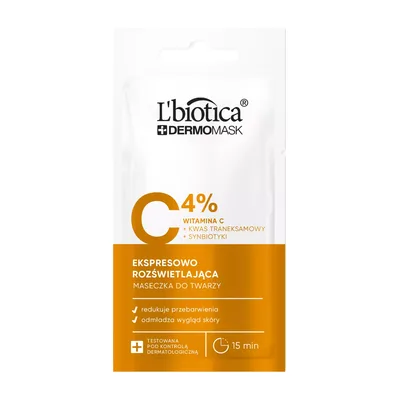 L'biotica Dermomask Ekspresowo Rozświetlająca Maska Do Twarzy Z Wit C 8ml