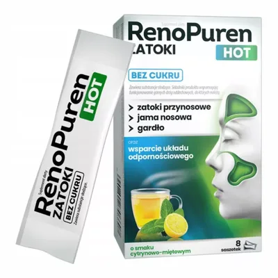 Renopuren Zatoki Hot Bez Cukru 8 Saszetek