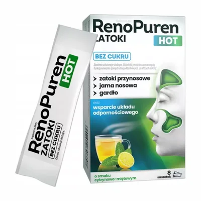 Renopuren Zatoki Hot Bez Cukru 8 Saszetek