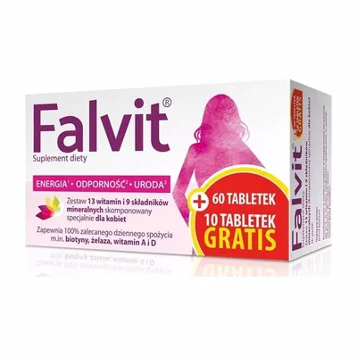 Falvit Witaminy Dla Kobiet 60 + 10 Tabletek Gratis