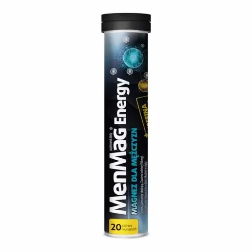 MenMag Energy Magnez Kofeina Tauryna Korzeń Maca 20 Tabletek Musujących