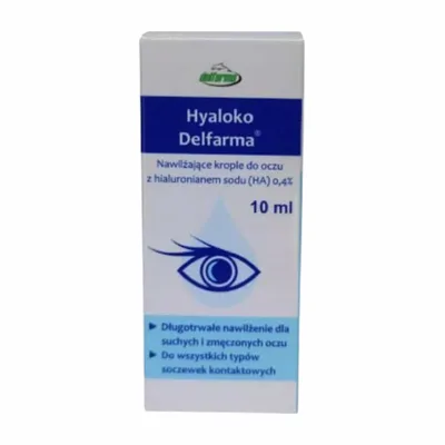 Hyaloko Delfarma Krople Do Oczu Z Hialuronianem Sodu 0.4% 10 ml