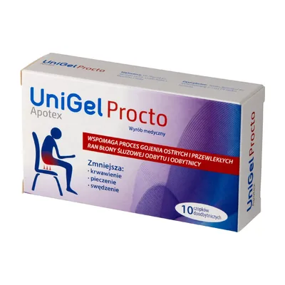 Unigel Procto Hemoroidy Szczeliny Odbytu 10 Czopków