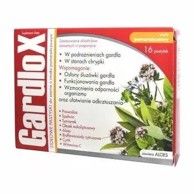 Gardlox Pastylki Na Gardło Z Aloesem Pomarańczowe 16 Sztuk
