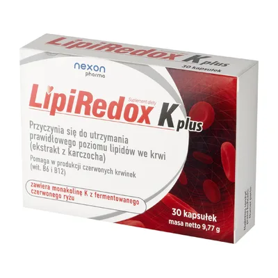LipiRedox K Plus Prawidłowy Poziom Lipidów Kontrola Wagi 30 Kapsułek