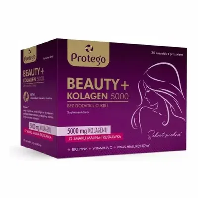 Protego Beauty Kolagen 5000mg O Smaku Malina-Truskawka 30 Saszetek