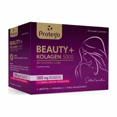 Protego Beauty Kolagen 5000mg O Smaku Malina-Truskawka 30 Saszetek