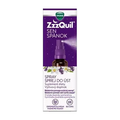 Vicks ZzzQuil Sen Spray Z Melatoniną Spokojny Sen Zasypianie 30ml