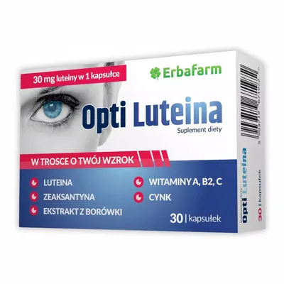 OptiLuteina + Zeaksantyna + Borówka Wsparcie Wzroku 30 Kapsułek