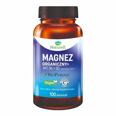 Naturell Magnez Organiczny Witamina B6 B2 100 Kapsułek