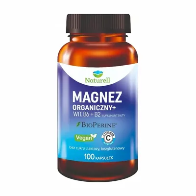 Naturell Magnez Organiczny Witamina B6 B2 100 Kapsułek