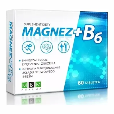 Magnez + B6 Na Zmęczenie Prawidłowe Funkcjonowanie Układu Nerwowego 60 tabl