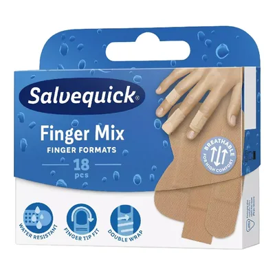 Salvequick Zestaw Plastrów Finger Mix 18 Sztuk