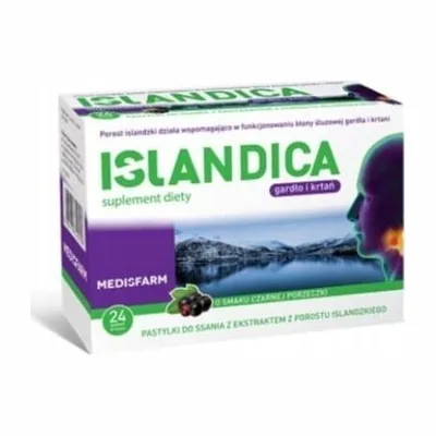 Islandica 24 Pastylki Do Ssania Z Porostem Islandzkim O Smaku Porzeczki