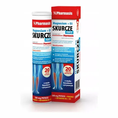 Magnesium + D3 Skurcze Forte Pharmasis 20 Tabletek Musujących