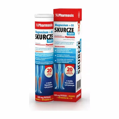 Magnesium + D3 Skurcze Forte Pharmasis 20 Tabletek Musujących