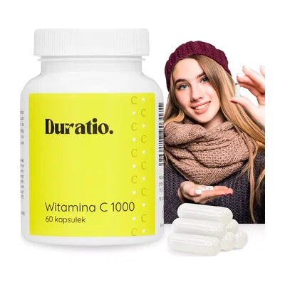 Duratio Witamina C 1000 mg – Kwas L-askorbinowy – 60 kapsułek
